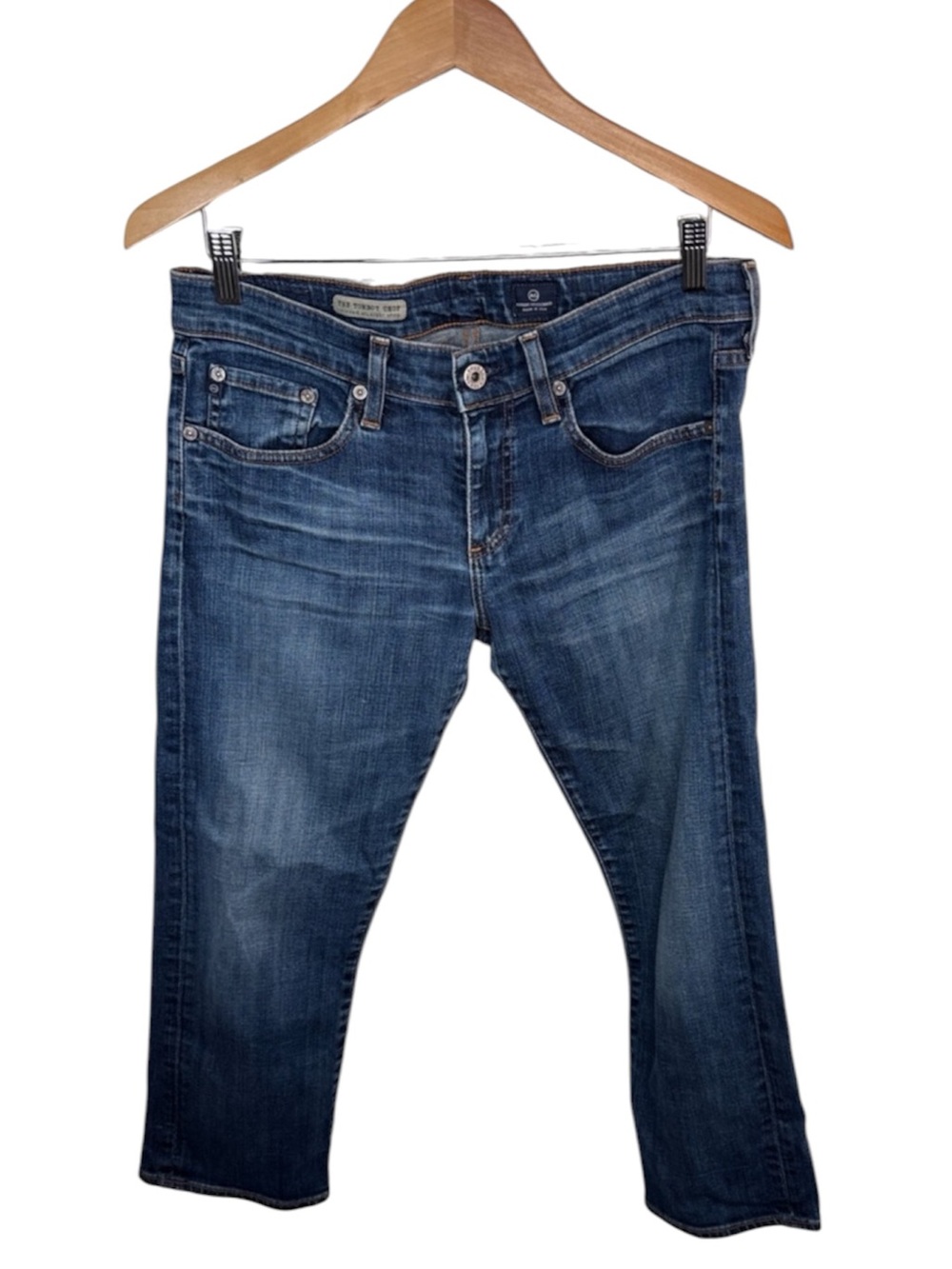 AG Adriano Goldschmied The Tomboy Crop Relaxed Straight Crop Jeans Women Size 29